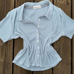 Urban Outfitters Ribbed Satin Button Up